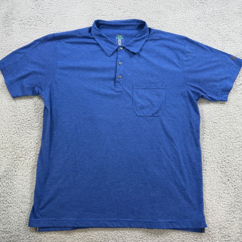 STIO Mens Blue Golf Polo Shirt XLarge Polyester Cotton‎ Blend Short Sleeve
